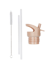 Trinkkappe, Strohhalm und Bürstenset: Regenbogen