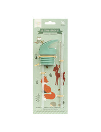 Trinkkappe, Strohhalm und Bürstenset: Waldfreunde