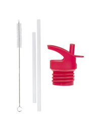 Trinkkappe, Strohhalm und Bürstenset: Kirschen