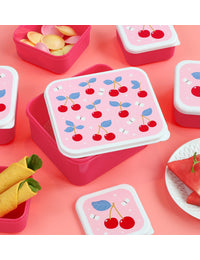 Brot- und Snackdosen Set: Kirschen