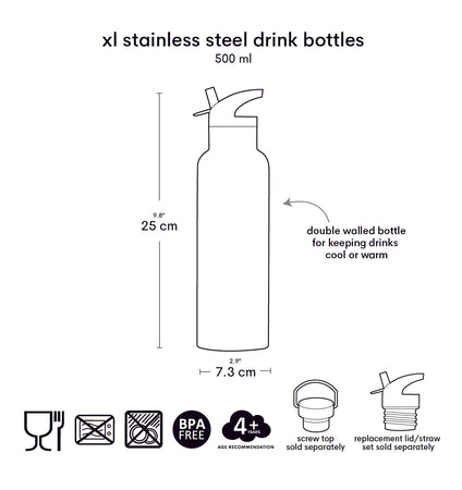 XL-Trinkflasche aus Edelstahl: Tierfreunde