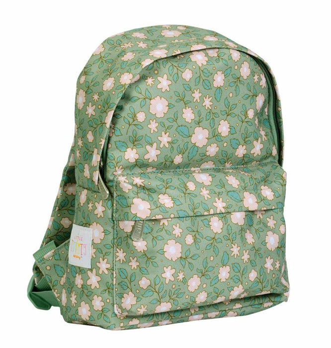 Kleiner Rucksack: Blüten-salbeigrün