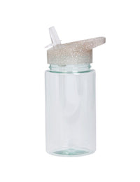Trinkflasche: Glitzer - silver