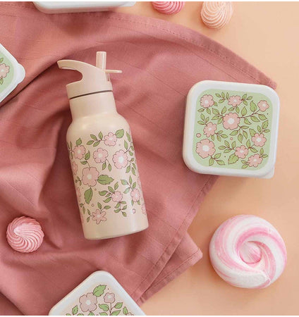 Edelstahl-Trinkflasche: Blüten-rosa