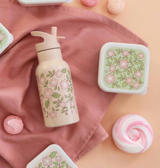 Edelstahl-Trinkflasche: Blüten-rosa