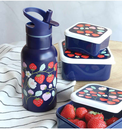 Edelstahl-Trinkflasche: Erdbeeren