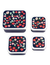 Brot- und Snackdosen Set: Erdbeeren