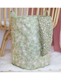 Aufbewahrungskorb: Blüten-salbeigrün