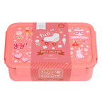roze bento lunchbox voor meisjes met lieflijk desgn op de deksel