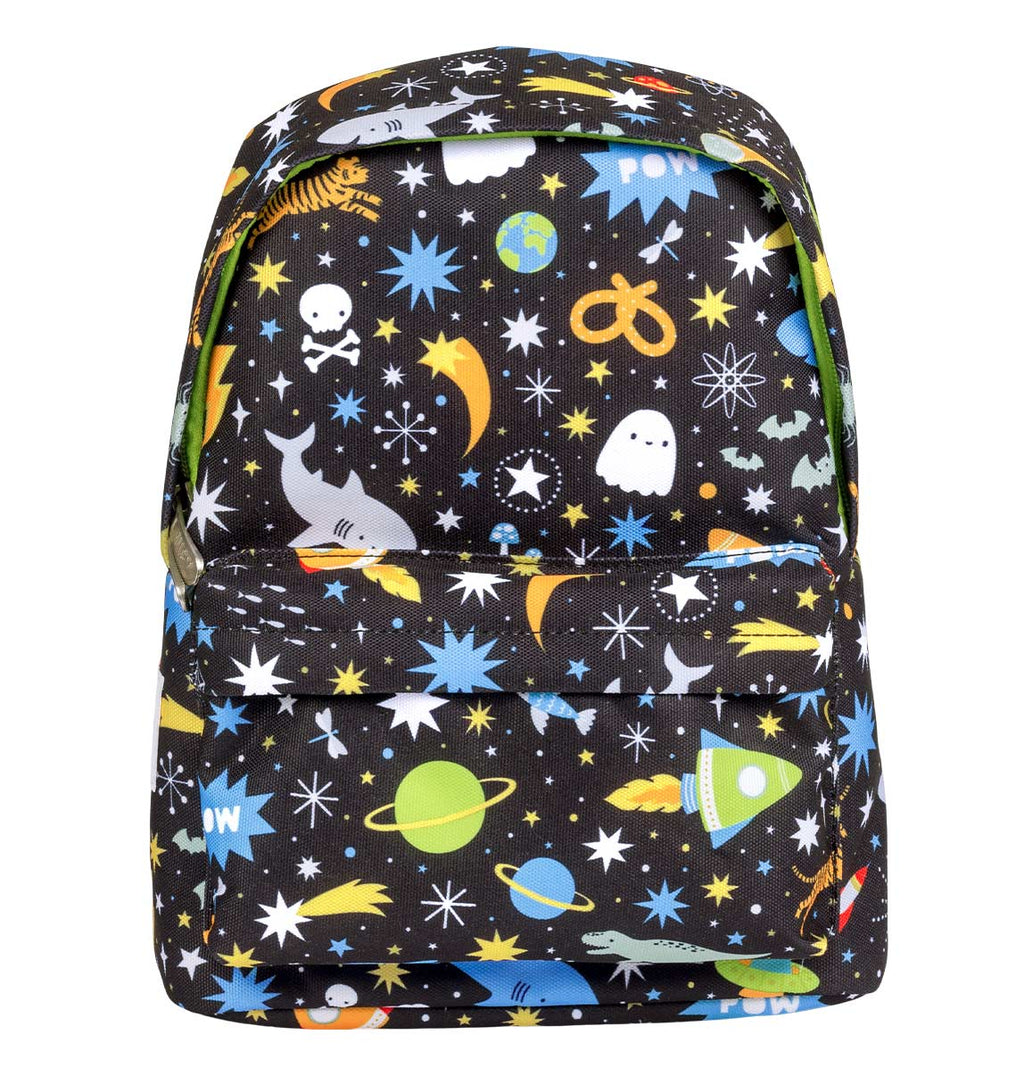 vooraanzicht van zwart rugzakje uit de Galaxy collectie