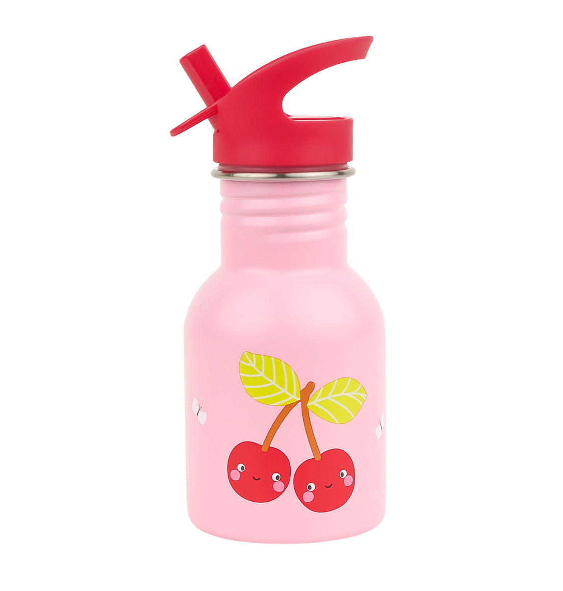 Kleine Edelstahl-Trinkflasche: fröhliche Kirschen