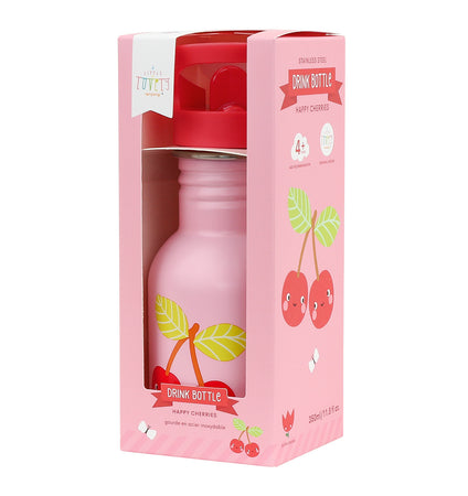 Kleine Edelstahl-Trinkflasche: fröhliche Kirschen