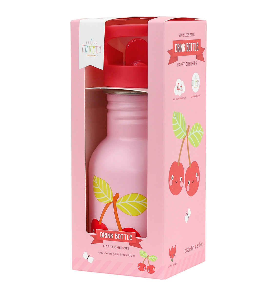 Kleine Edelstahl-Trinkflasche: fröhliche Kirschen
