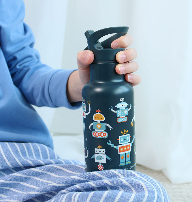 Edelstahl-Trinkflasche: Roboter