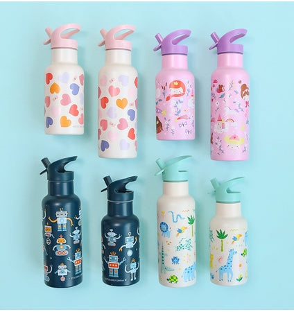 Edelstahl-Trinkflasche: Roboter