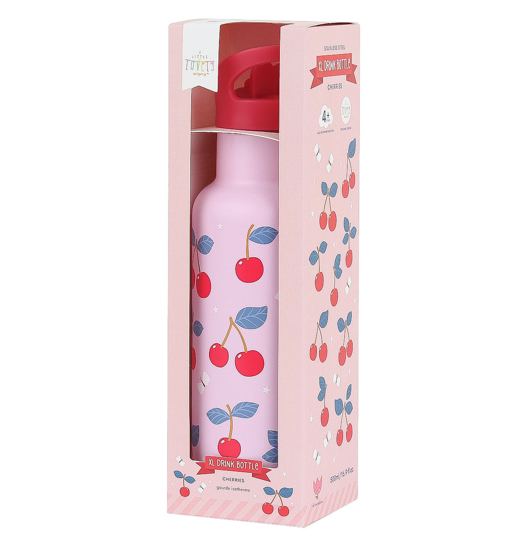 Edelstahl-Trinkflasche: Kirschen