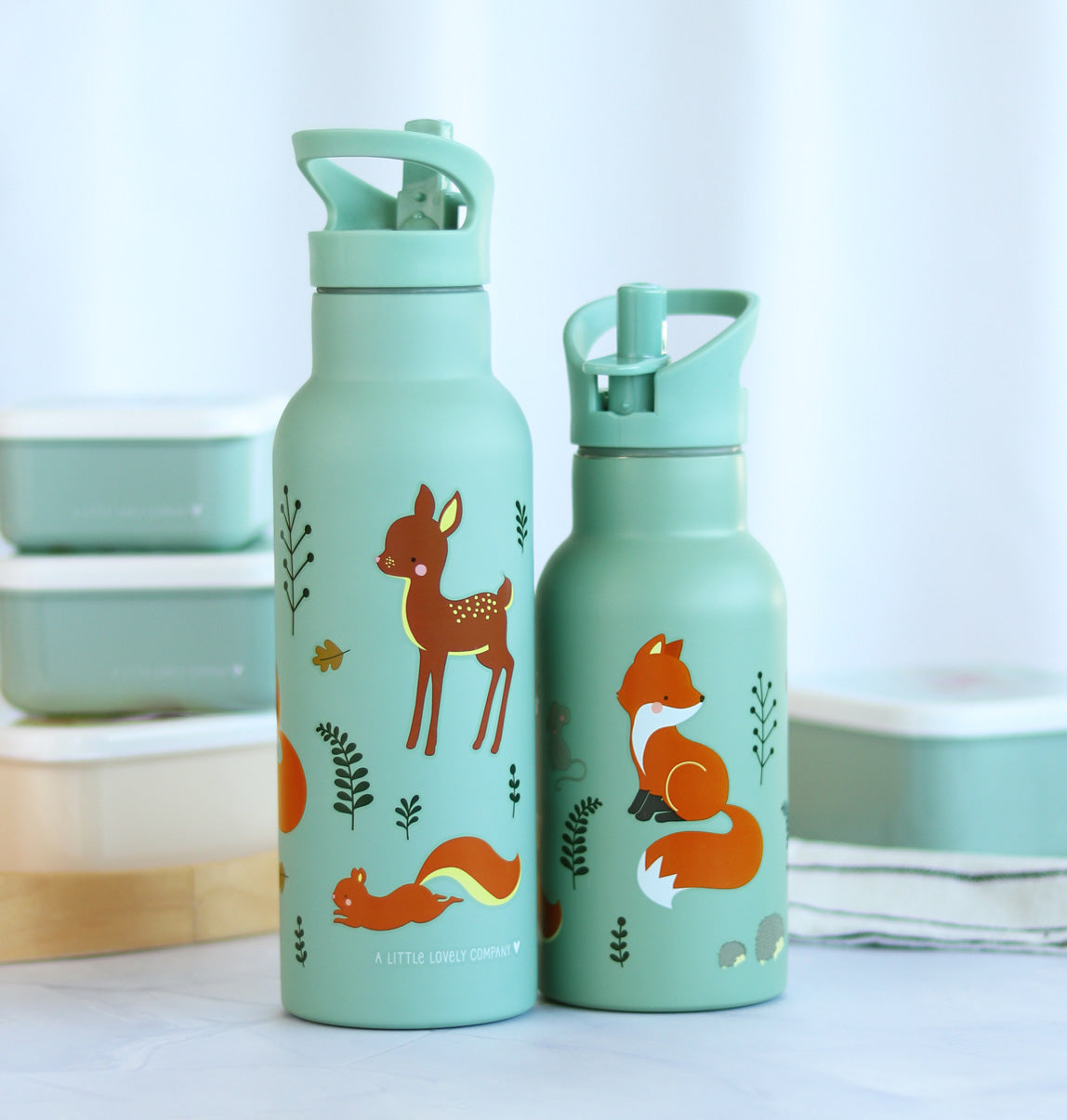 XL-Trinkflasche aus Edelstahl: Waldfreunde