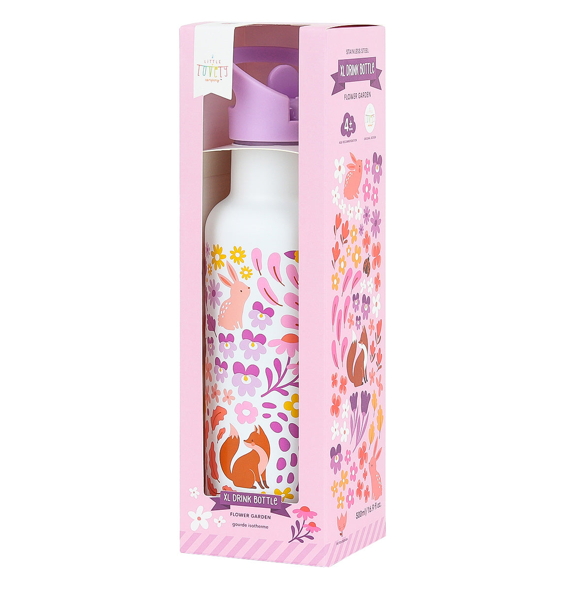 XL-Trinkflasche aus Edelstahl: Blumengarten 