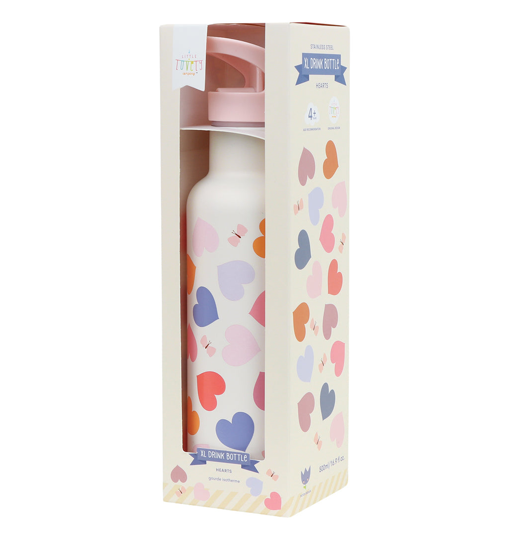 XL Edelstahl-Trinkflasche: Herzen
