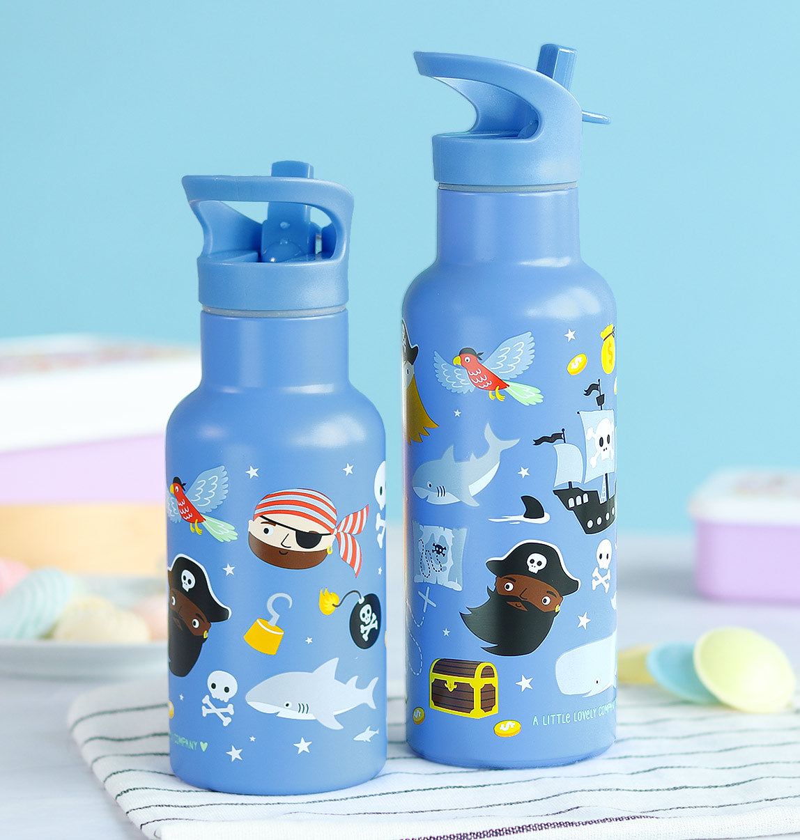 XL-Trinkflasche aus Edelstahl: Piraten 