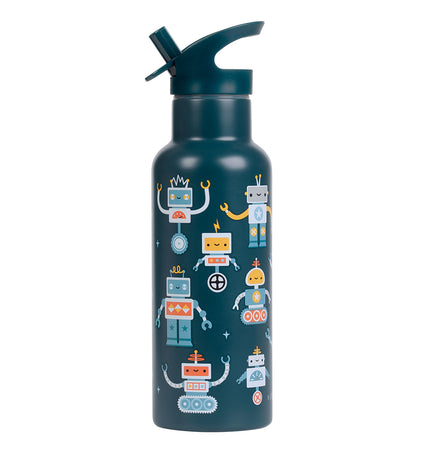 XL Edelstahl-Trinkflasche: Roboter