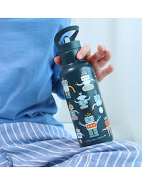 XL Edelstahl-Trinkflasche: Roboter