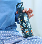 XL Edelstahl-Trinkflasche: Roboter