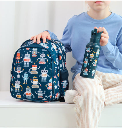 XL Edelstahl-Trinkflasche: Roboter