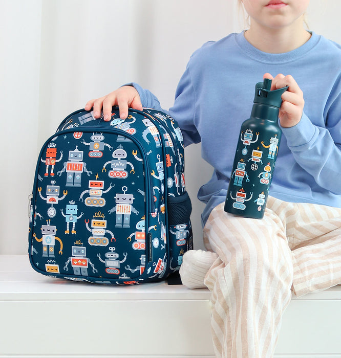 XL Edelstahl-Trinkflasche: Roboter