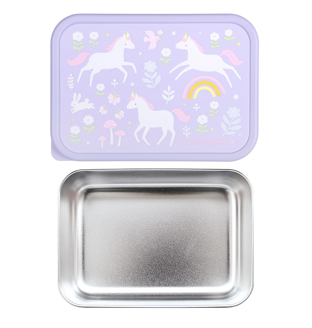 Edelstahl-Brotdose: Unicorn dreams