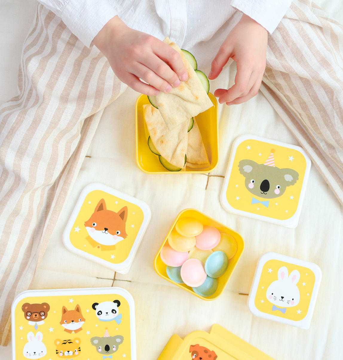 Brot- und Snackdosen Set: Tierfreunde