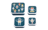 Brot- und Snackdosen Set: Roboter
