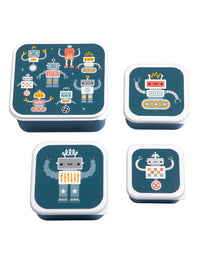 Brot- und Snackdosen Set: Roboter