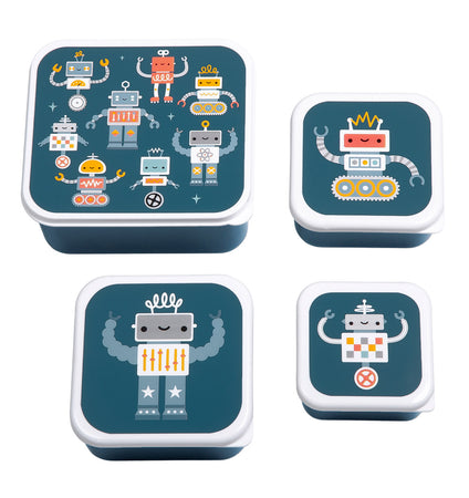 Brot- und Snackdosen Set: Roboter