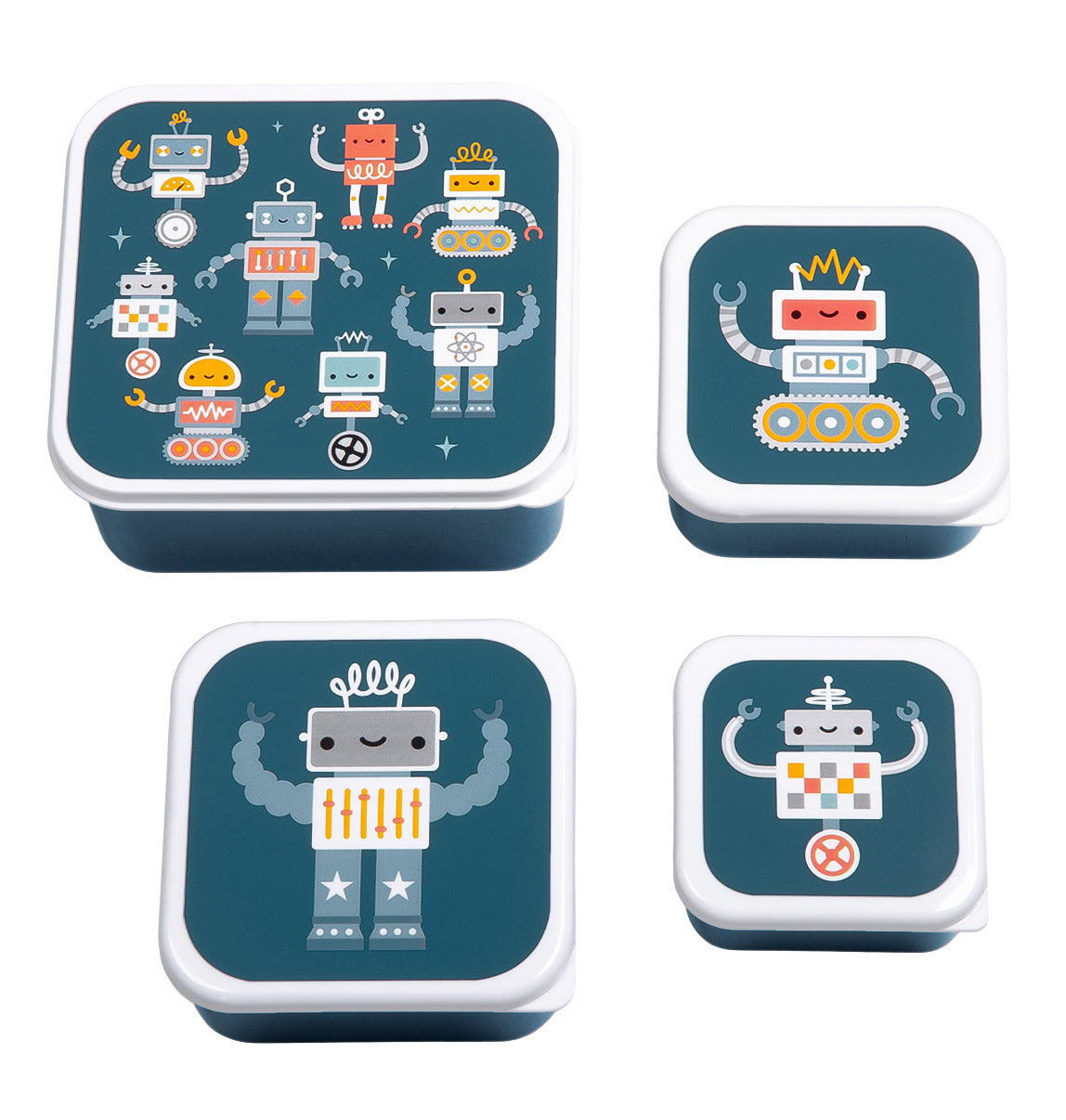 Brot- und Snackdosen Set: Roboter