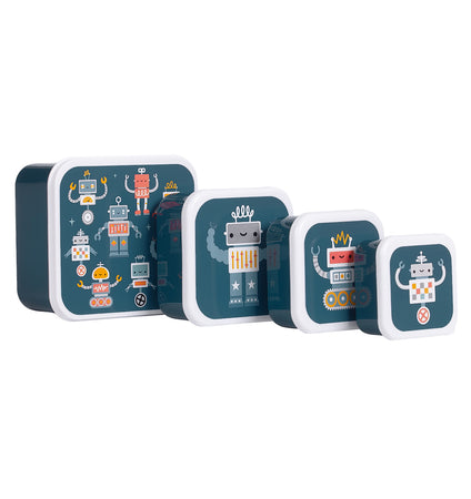 Brot- und Snackdosen Set: Roboter