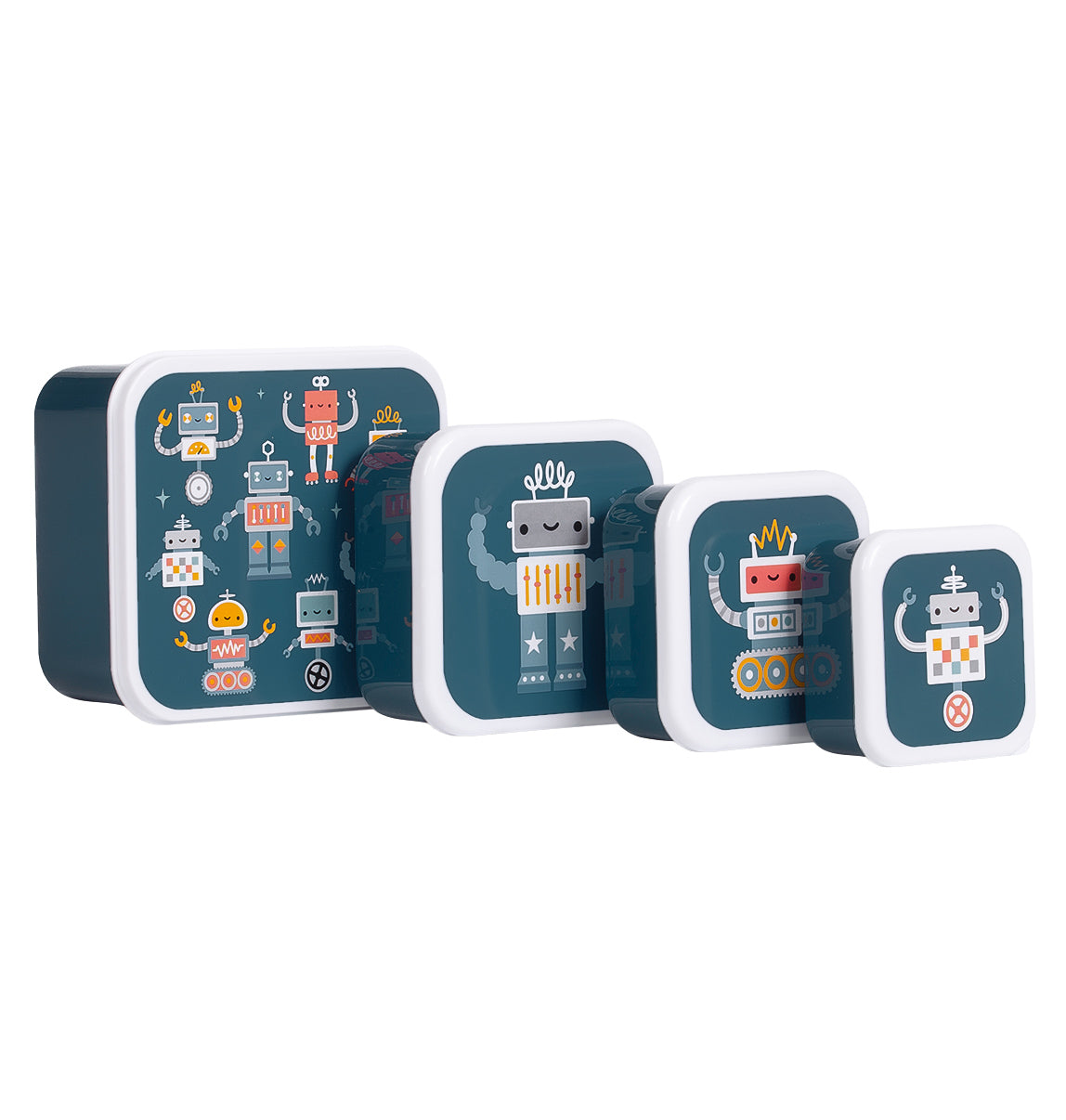 Brot- und Snackdosen Set: Roboter