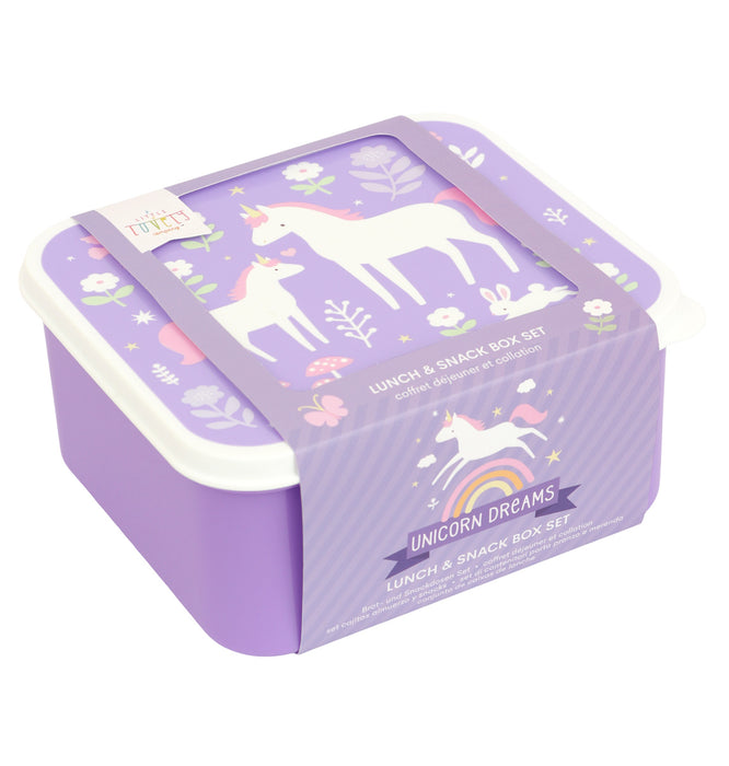 Brot- und Snackdosen Set: Einhorn-Traum