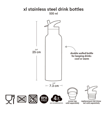 XL Edelstahl-Trinkflasche: Roboter