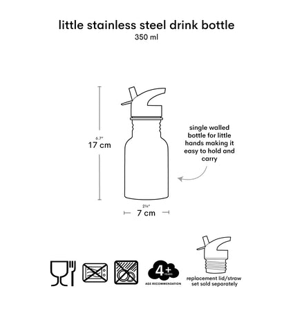 Kleine Edelstahl-Trinkflasche: Kipplaster