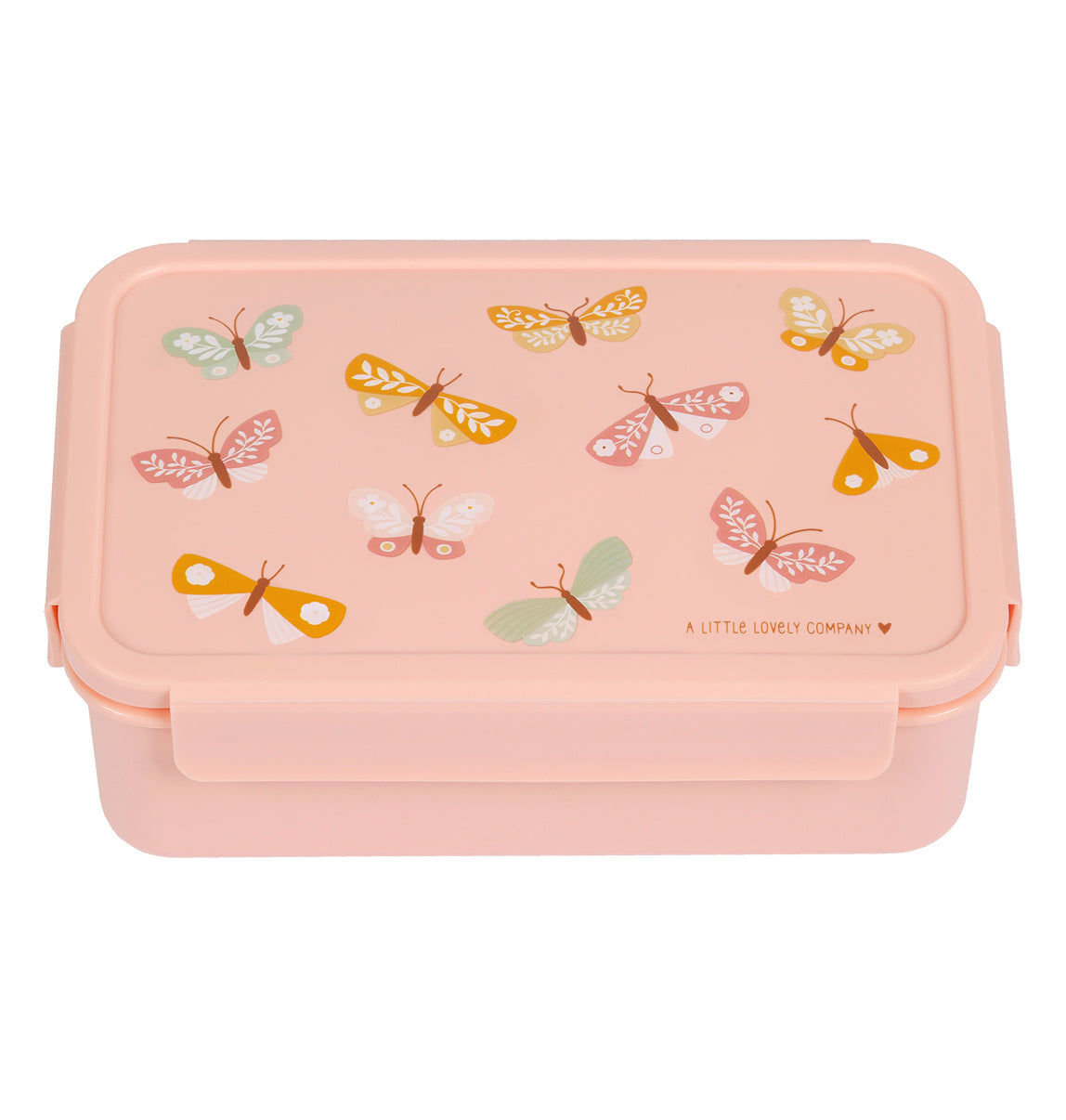 roze bento lunchbox met vlinders van a little lovely company