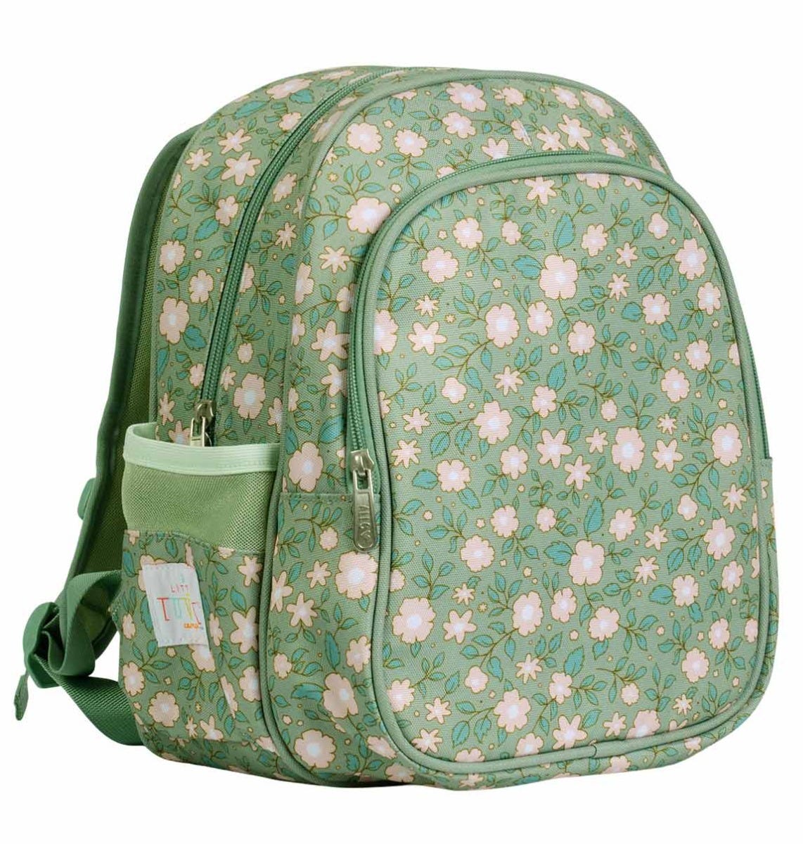 Rucksack: Blüten - salbeigrün
