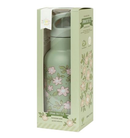 Edelstahl-Trinkflasche: Blüten-salbeigrün