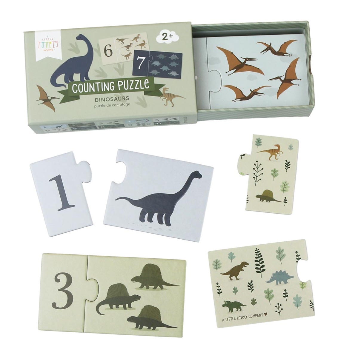 Zahlenpuzzle: Dinosaurier