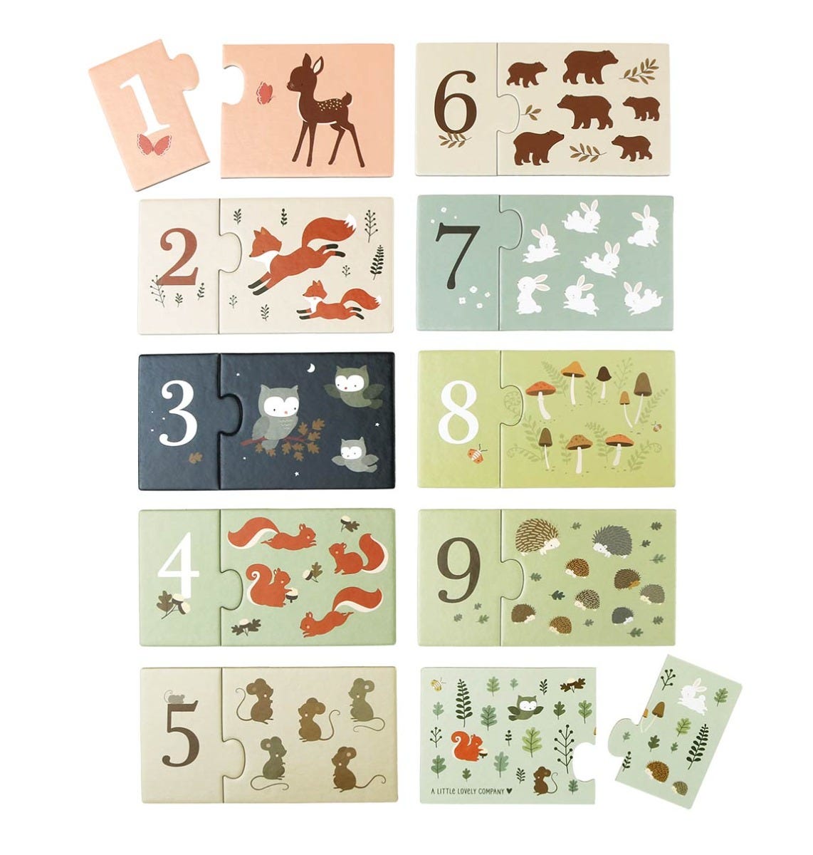 Zahlenpuzzle: Waldfreunde