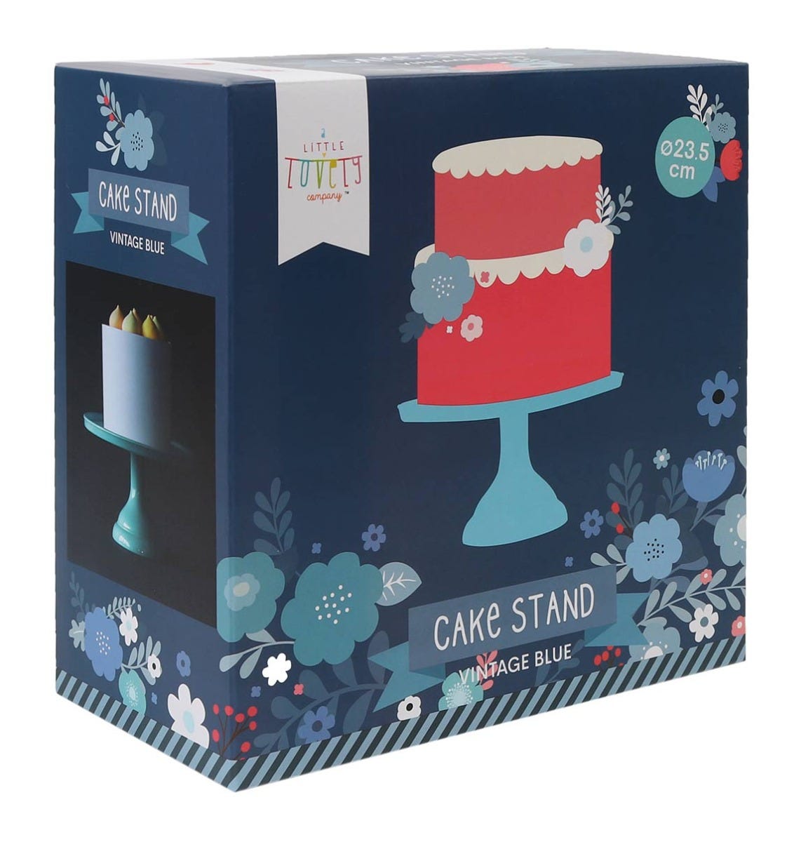 Tortenplatte: Klein - Vintage blau