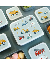 Brot- und Snackdosen Set: Fahrzeuge